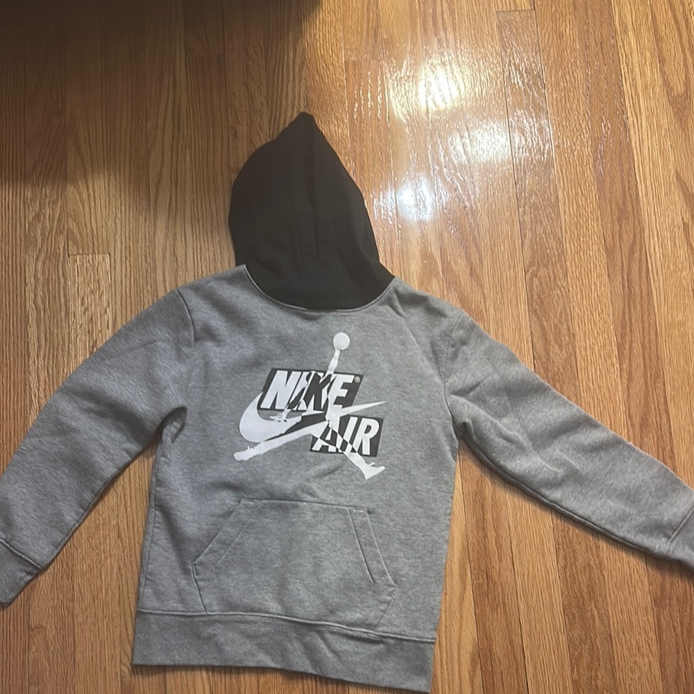 Nike Gray and Black Pullover Hoodie Sweatshirt